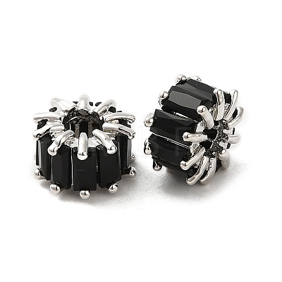 Rack Plating Platinum Brass Micro Pave Cubic Zirconia Beads KK-Q795-02C-P-1