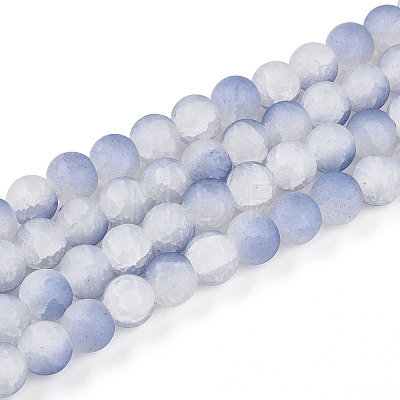 Crackle Glass Beads Strands GLAA-N009-10mm-07-1