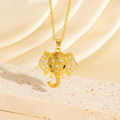 Brass Micro Pave Clear Cubic Zirconia Pendant Necklaces for Women WG89B22-03-1