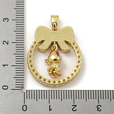 Christmas Brass Micro Pave Cubic Zirconia Pendant KK-H468-01B-02G-1