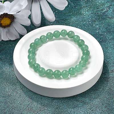 Natural Green Aventurine Round Bead Stretch Bracelets BJEW-L593-A07-1