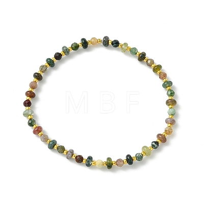 Natural Indian Agate & Glass Seed Beaded Stretch Bracelets for Women Men BJEW-JB13939-1
