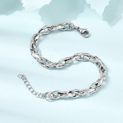 5.5MM 304 Stainless Steel Twisted Oval Link Chain Bracelets for Man and Women SA-CBAB767-17C-P-1