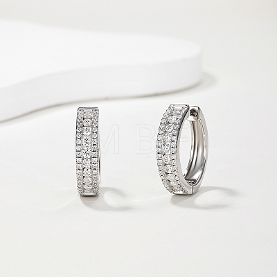 925 Sterling Silver Moissanite Hoop Earrings for Women BC8310-1