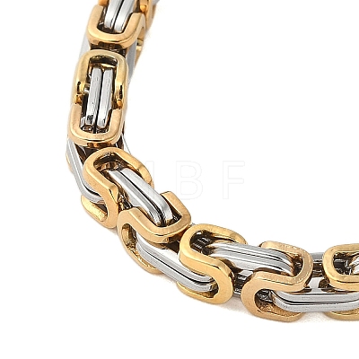 Ion Plating(IP) 304 Stainless Steel Byzantine Chain Bracelets for Men BJEW-B093-05GP-1