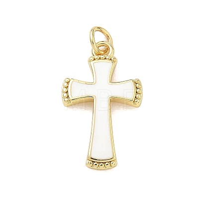 Brass Enamel Pendants KK-CBA3F25-11G-01-1