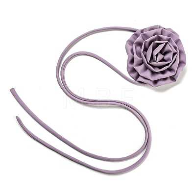 Fabric Rose Tie Choker Necklaces for Women NJEW-Z022-01J-1