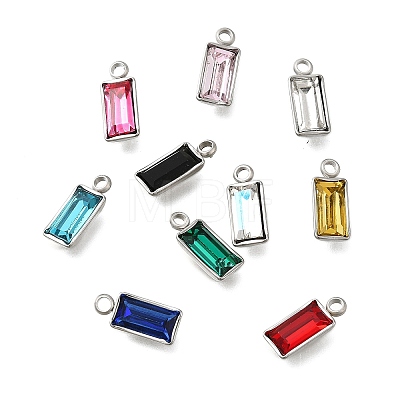 304 Stainless Steel Rhinestone Pendants STAS-Z125-11P-1