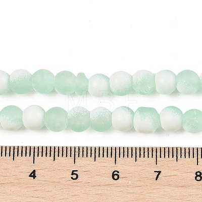 Frosted Crackle Glass Beads Strands GLAA-U001-8mm-M01-1