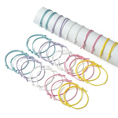 30Pcs 5 Color Adjustable Waxed Polyester Braided Cord Bracelets X1-BJEW-FZ00016-1