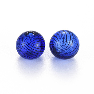 Transparent Handmade Blown Glass Globe Beads GLAA-T012-40C-04-1