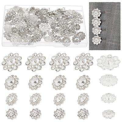 80Pcs 4 Style Alloy Rhinestone Shank Buttons DIY-GA0003-58-1