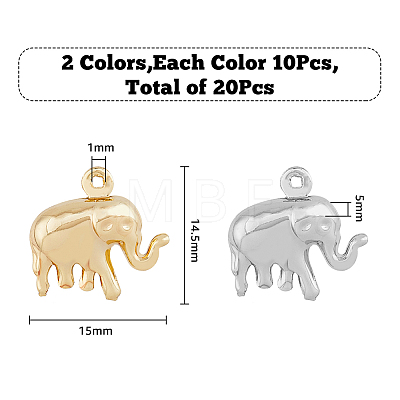20Pcs 2 Color Brass Charms KK-HY0001-42-1