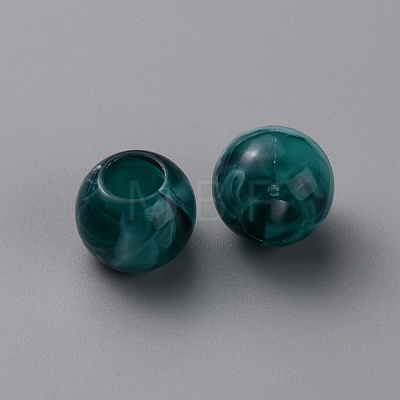 Acrylic European Beads OACR-WH0028-18D-1
