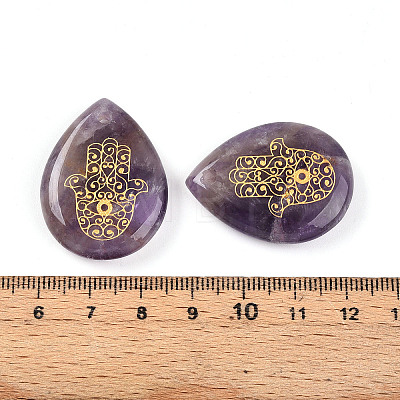 Natural Amethyst Pendants G-N345-05D-1