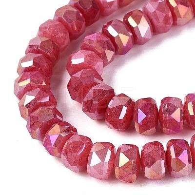 Electroplate Crackle Imitation Jade Glass Beads Strands EGLA-Q135-01A-C11-1