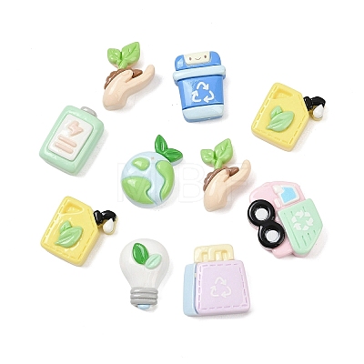 Environmental Protection Series Opaque Resin Cabochons RESI-Z048-02-1