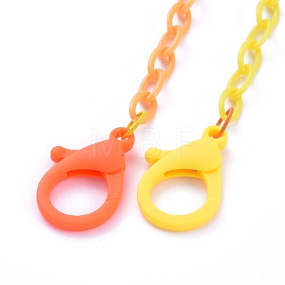 Personalized Two Tone ABS Plastic Cable Chain Necklaces NJEW-JN02825-02-1