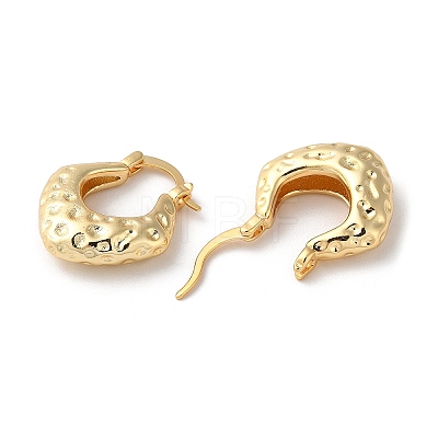 Rhombus Brass Thick Hoop Earrings EJEW-K247-13G-1
