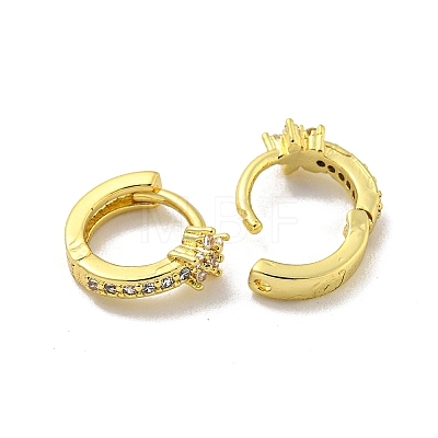 Brass Micro Pave Cubic Zirconia Hoop Earring EJEW-C088-14A-G-1