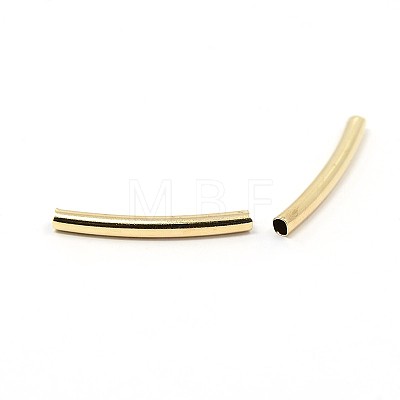 Brass Smooth Curved Tube Beads KK-O031-A-08-1
