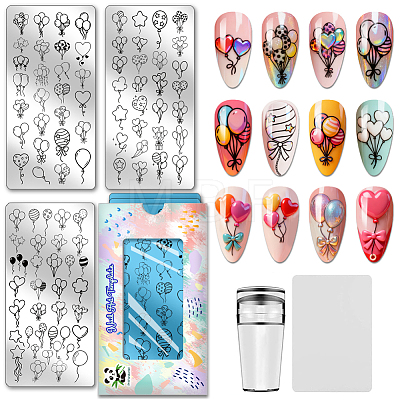 Stainless Steel DIY Nail Art Templates MRMJ-WH0092-274-1