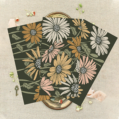 3 Sheets 3 Styles Flower PVC Waterproof Decorative Stickers DIY-WH0404-030-1