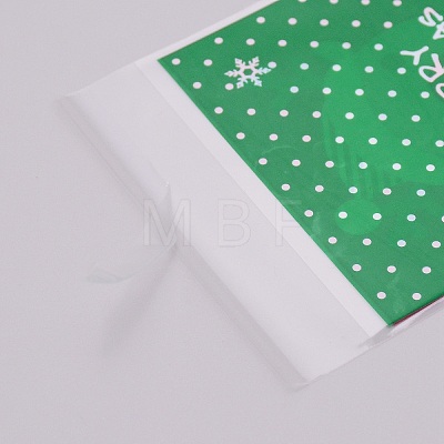 Christmas Theme Rectangle OPP Self-Adhesive Cookie Bags OPP-SZC0001-02E-1