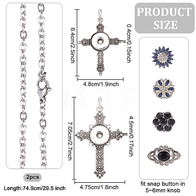 DELORIGIN DIY Interchangeable Pendant Necklace Making Kit DIY-DR0001-01-1