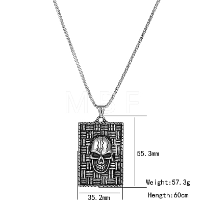 Skull Stainless Steel Pendant Necklaces for Men BV6078-1-1