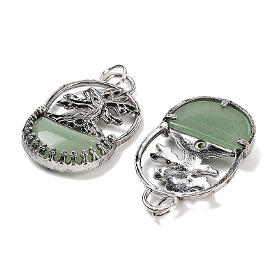 Natural Green Aventurine Bag Pendants G-Q163-06AS-07-1