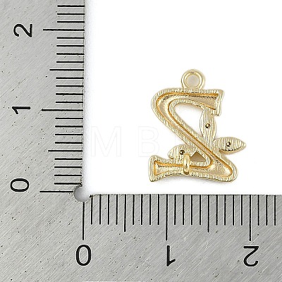 Brass Crystal Rhinestone Letter Links Connector Charms KK-S395-06G-Z-1