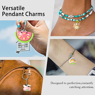 10Pcs 10 Styles Opaque Resin Pendants FIND-YW0005-72-1