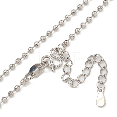 Brass Ball Chain Necklaces for Women NJEW-U011-07P-1