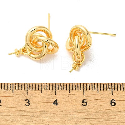 Brass Stud Earrings Findings EJEW-H128-03G-1