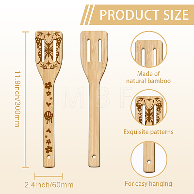 6Pcs Bamboo Spoons & Knifes & Forks AJEW-WH0411-019-1