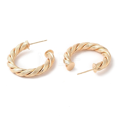 Brass Twist Rope Stud Earrings Findings EJEW-Q765-01G-1