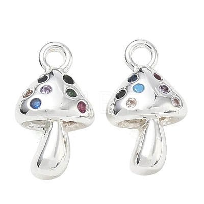 Brass Micro Pave Colorful Cubic Zirconia Charms CU-CBAB0CF-19S-1