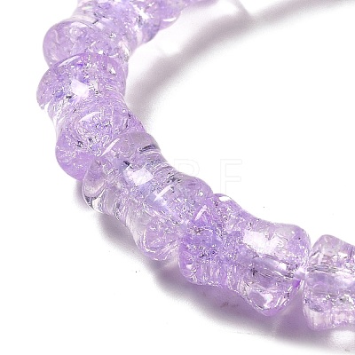 Transparent Crackle Glass Beads Strands GLAA-D025-01G-1