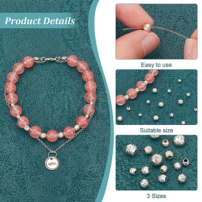 30Pcs 3 Style 925 Sterling Silver Spacer Beads STER-PH0001-28-1