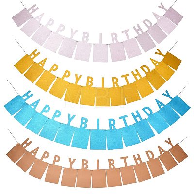 Paper Glitter Happy Birthday Photo Hanging Banner DIY-FZC0002-04B-1