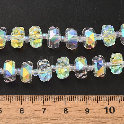 Transparent Electroplate Glass Beads Strands EGLA-P062-01A-AB01-1