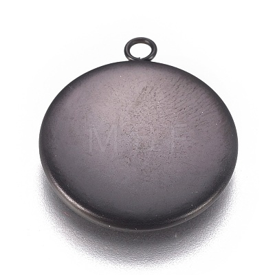 304 Stainless Steel Pendant Cabochon Settings STAS-G127-13-16mm-B-1
