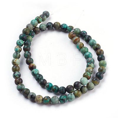 Natural African Turquoise(Jasper) Beads Strands TURQ-G037-6mm-1