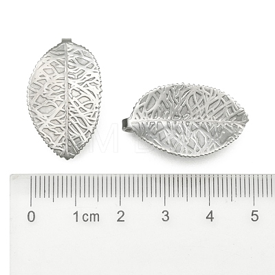 304 Stainless Steel Leaf Pendants STAS-S040-07P-1