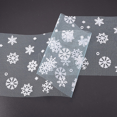 Snowflake Deco Mesh Ribbons OCOR-P010-G12-1