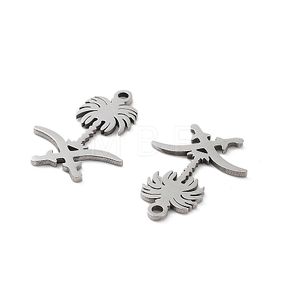 201 Stainless Steel Connector Charms STAS-A090-20P-1