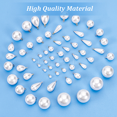 ABS Plastic Imitation Pearls Pendants KY-WH0046-69-1