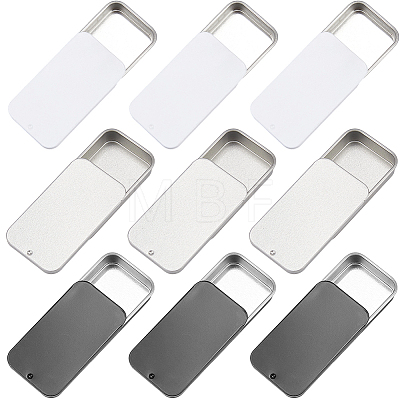 9Pcs 3 Colors Slide Top Tinplate Trinket Storage Boxes CON-CP0001-016D-1