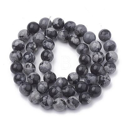Synthetic Snowflake Obsidian Beads Strands X-G-R342-8mm-21-1